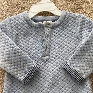 Janie and Jack Quilted Blue baby outfit
